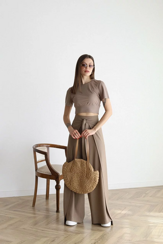 Nila | Pantalón portefeuille de talle alto
