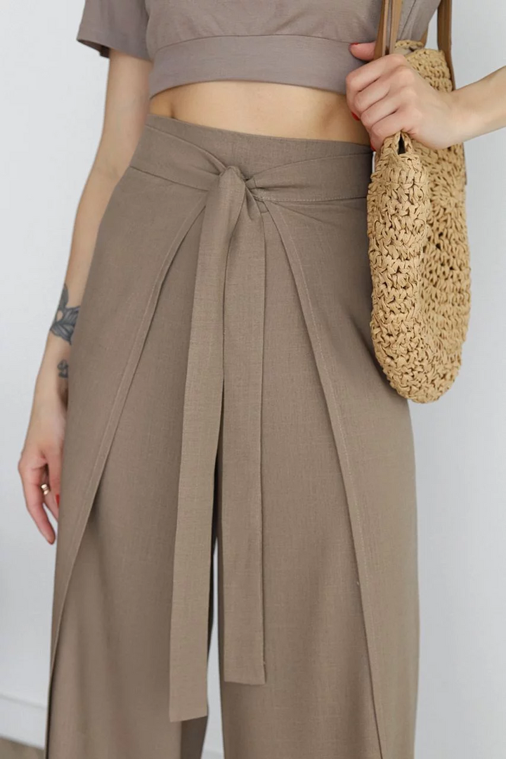 Nila | Pantalón portefeuille de talle alto