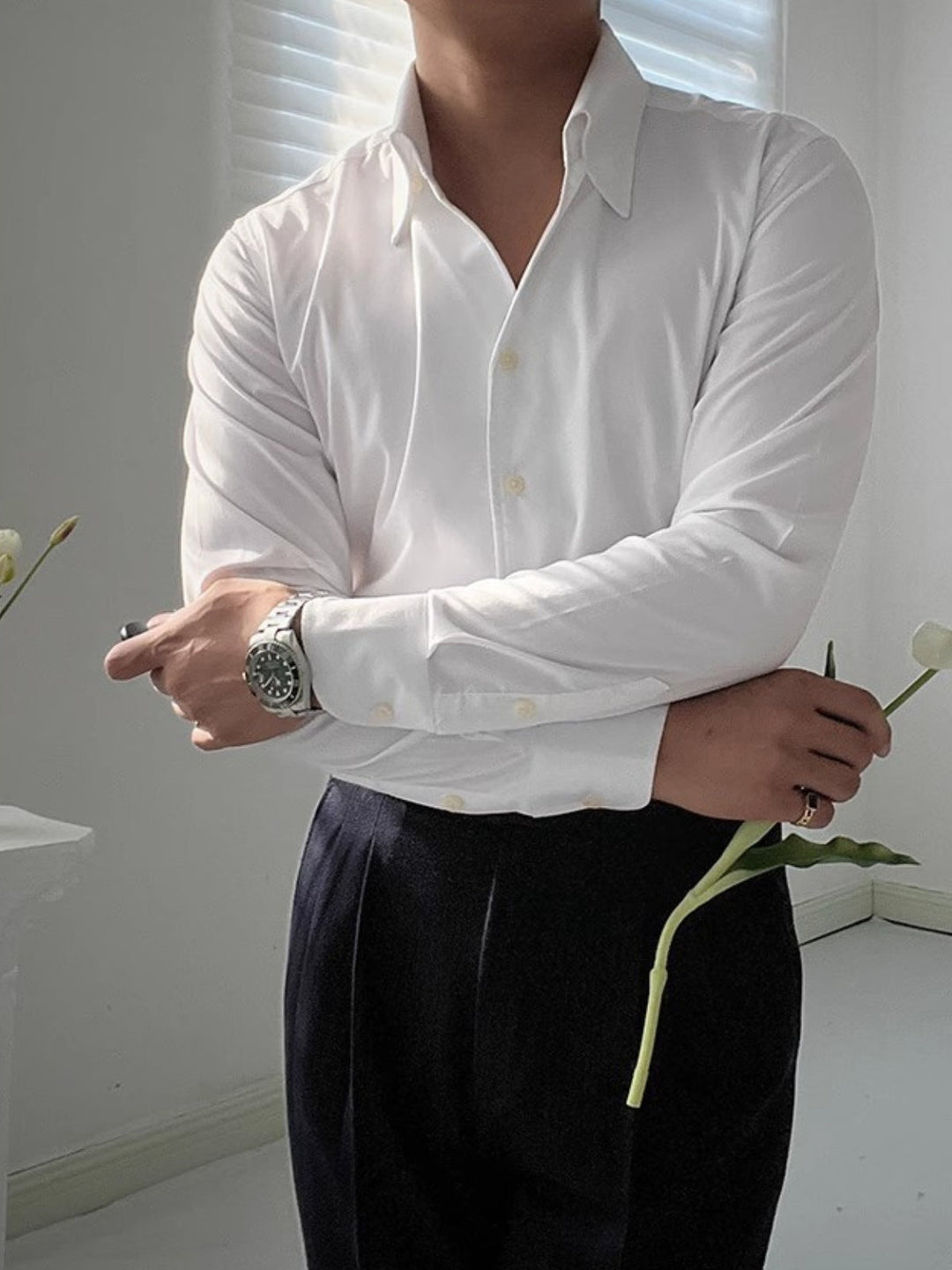 DELACROIX | CAMISA ATLÉTICA ITALIANA PARA HOMBRE EN BAMBU