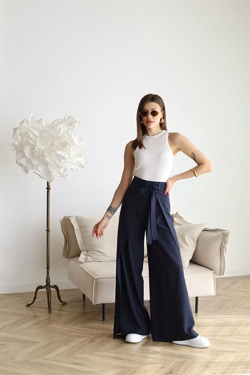 Nila | Pantalón portefeuille de talle alto