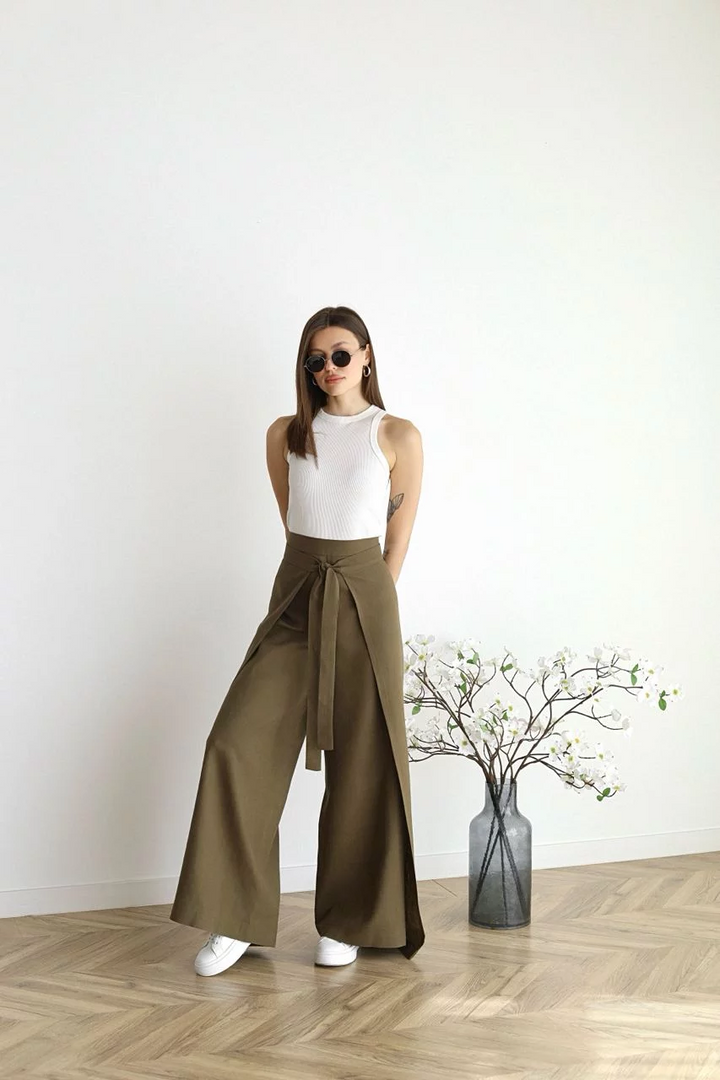 Nila | Pantalón portefeuille de talle alto