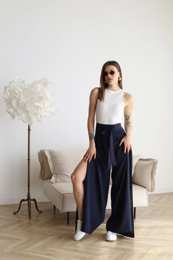 Nila | Pantalón portefeuille de talle alto