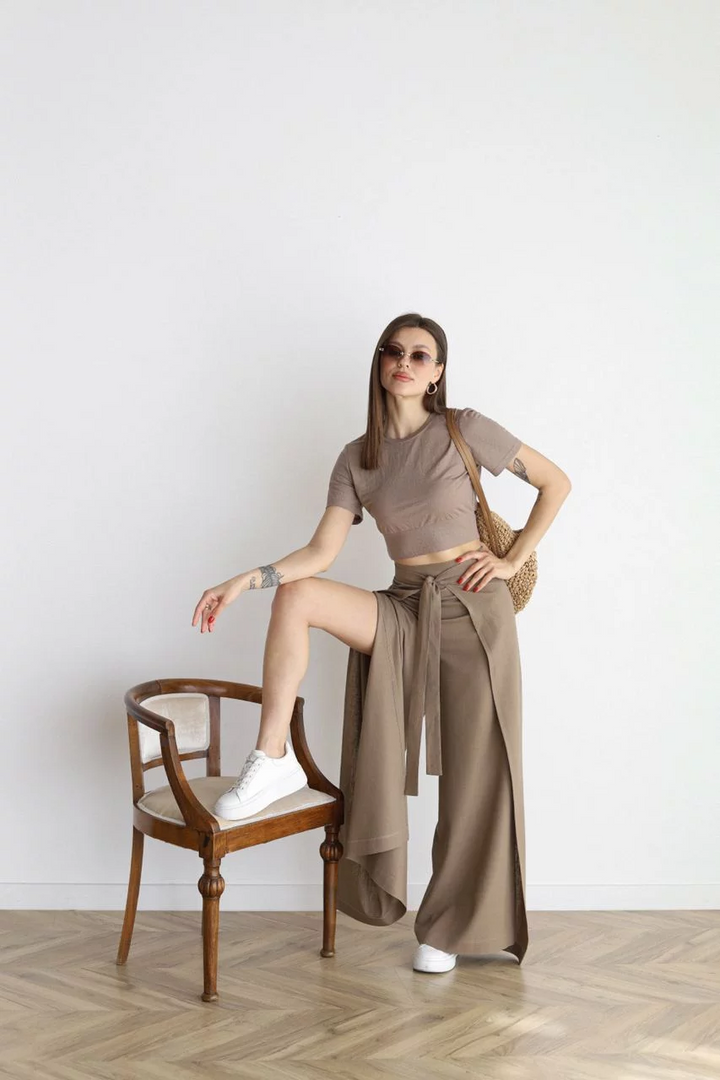 Nila | Pantalón portefeuille de talle alto