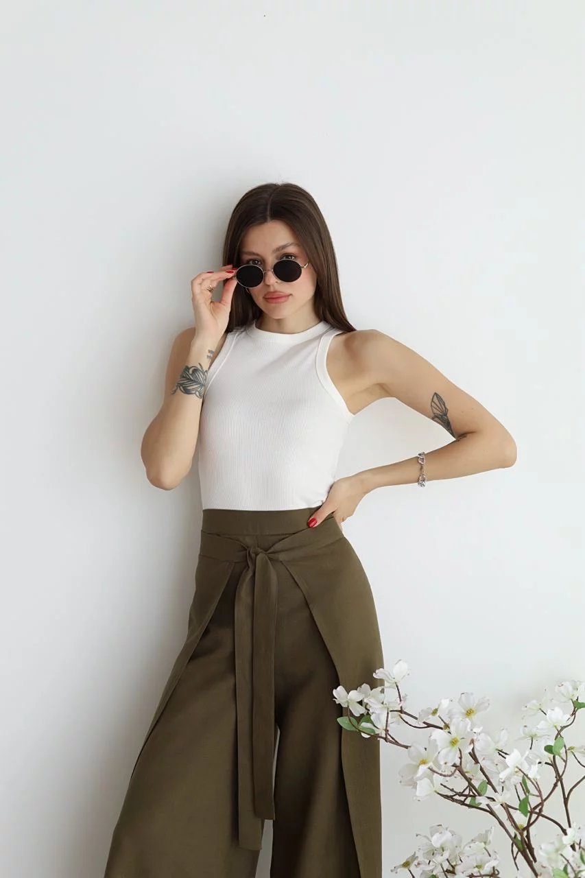Nila | Pantalón portefeuille de talle alto