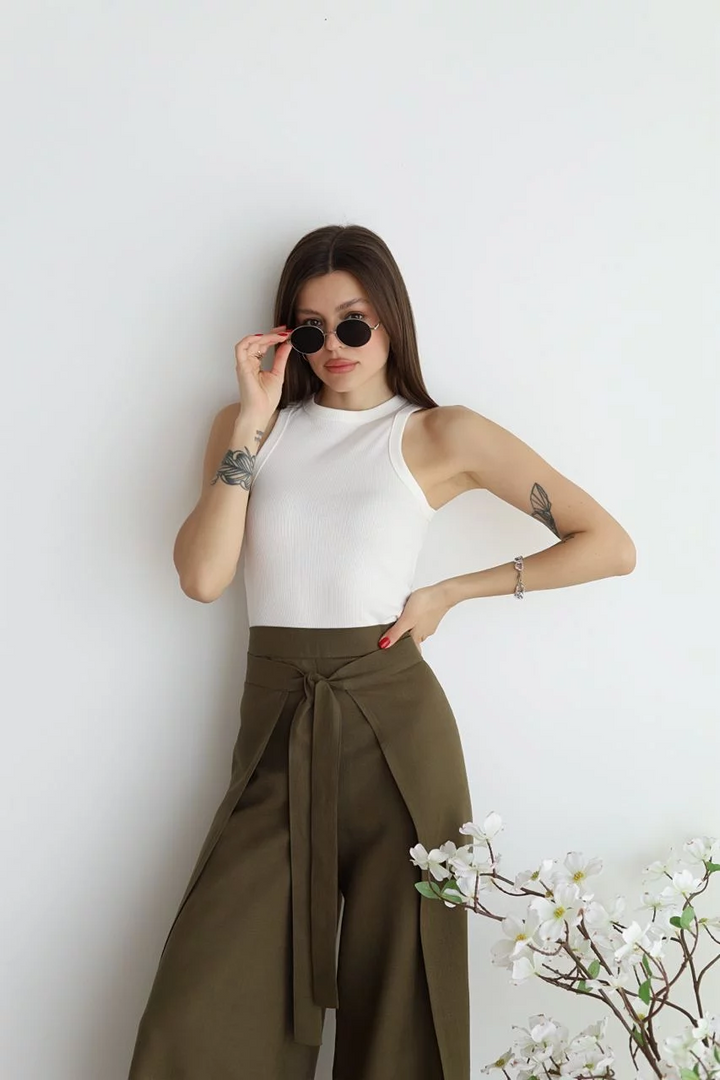Nila | Pantalón portefeuille de talle alto
