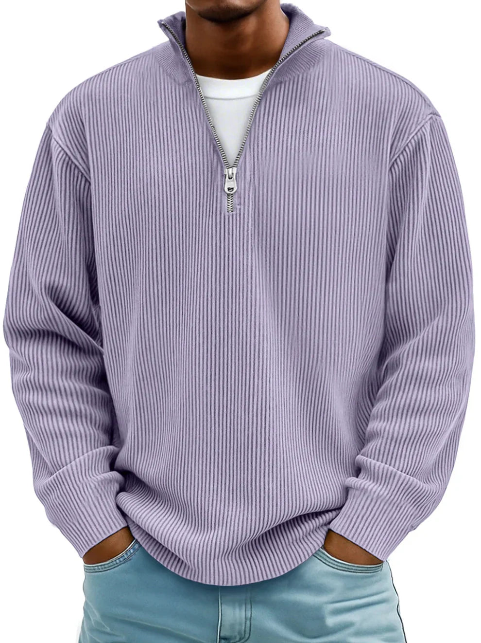 DELACROIX | Suéter de Cuello Zip Canelado Marc