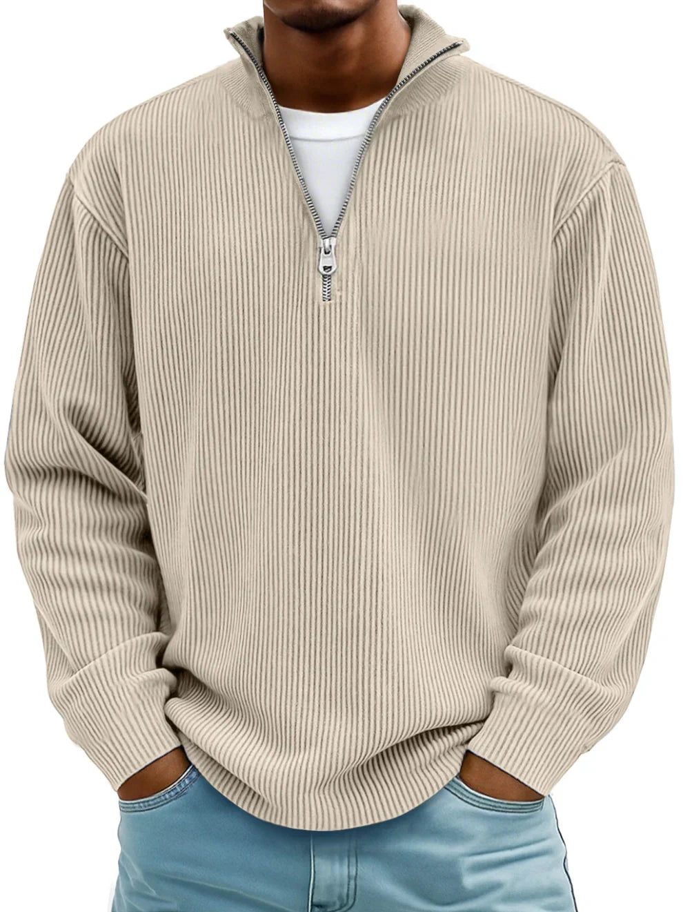 DELACROIX | Suéter de Cuello Zip Canelado Marc