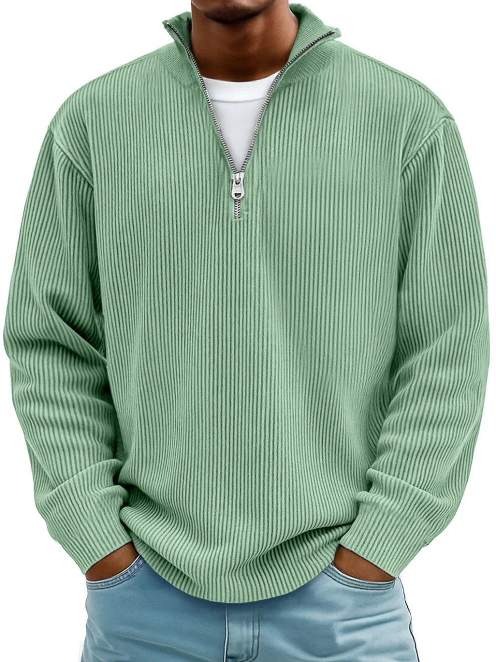 DELACROIX | Suéter de Cuello Zip Canelado Marc