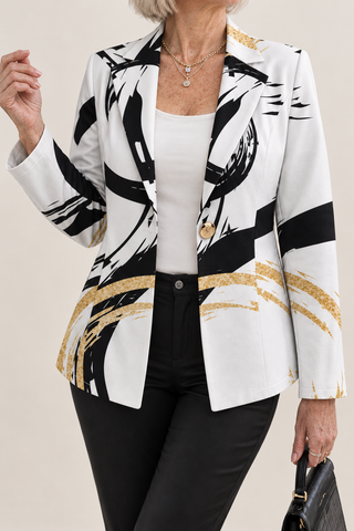 Noemine™ | Blazer Abstracto con Pinceladas