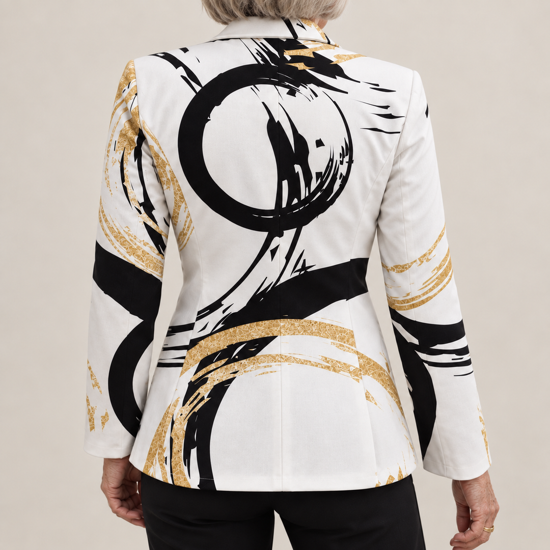 Noemine™ | Blazer Abstracto con Pinceladas