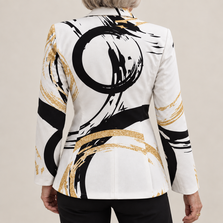 Noemine™ | Blazer Abstracto con Pinceladas