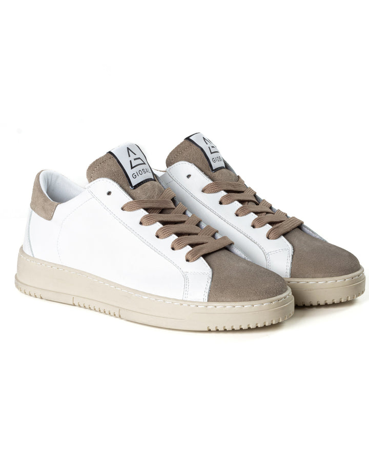 Zapatillas de Hombre Sneakers Blancas Casual Deportivas de Ecopiel Ante Beige GIOSAL-S1238A