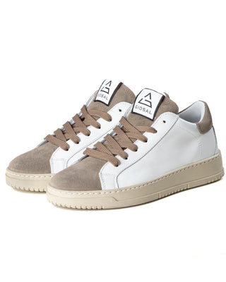 Zapatillas de Hombre Sneakers Blancas Casual Deportivas de Ecopiel Ante Beige GIOSAL-S1238A