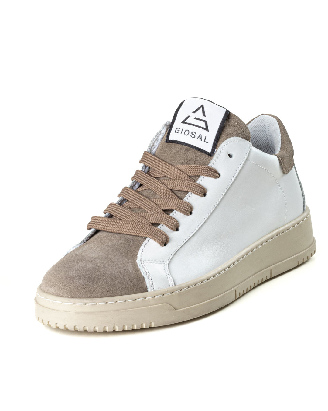 Zapatillas de Hombre Sneakers Blancas Casual Deportivas de Ecopiel Ante Beige GIOSAL-S1238A