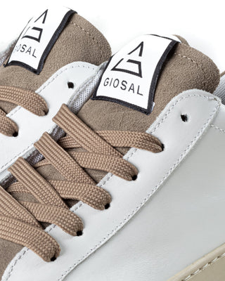 Zapatillas de Hombre Sneakers Blancas Casual Deportivas de Ecopiel Ante Beige GIOSAL-S1238A