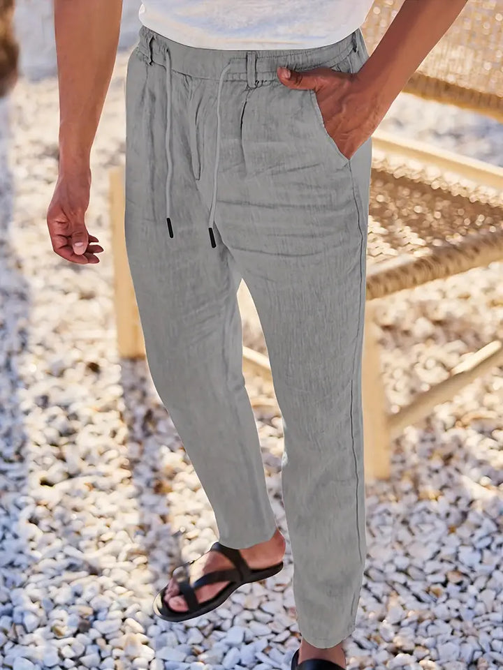 NICHOLS | PANTALONES ANCHOS DE LINO CON CORDÓN
