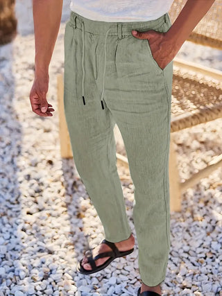NICHOLS | PANTALONES ANCHOS DE LINO CON CORDÓN